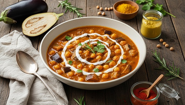 Auberginen Kichererbsen Curry