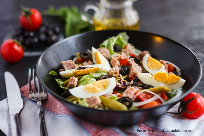 Bohnensalat mit Thunfisch und Ei