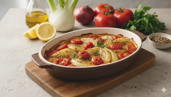 Fenchel aus dem Ofen mit Tomate